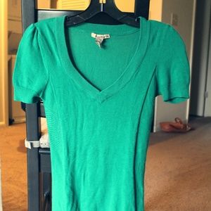 Fitted Green V-neck